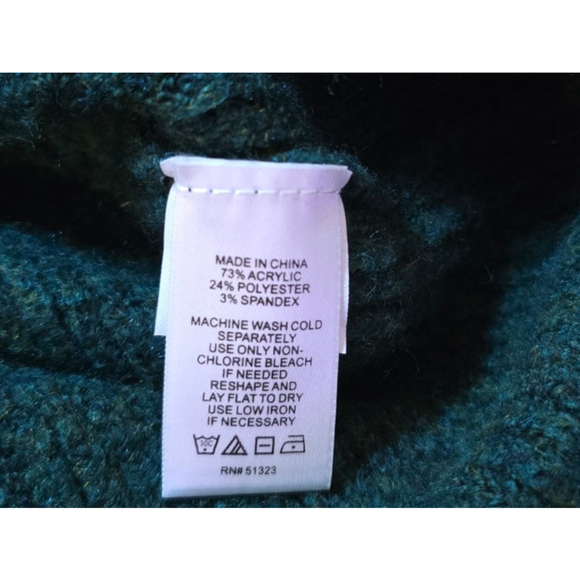 Women's Sam and Jess Long Sleeve Cold-Shoulder Sweater SZ Large Green MSRP $69 - Picture 6 of 7